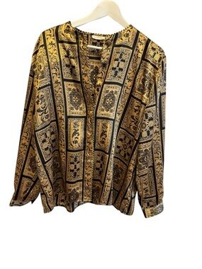 Stunning Susan Hutton Baroque Print Blouse – Size 14 Vintage Style